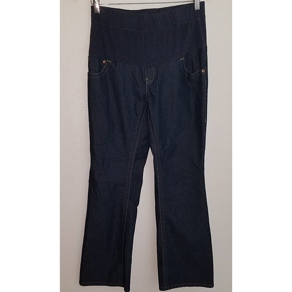 DFA New York Maternity Blue Jeans Pants Dark Wash Panel Size Small